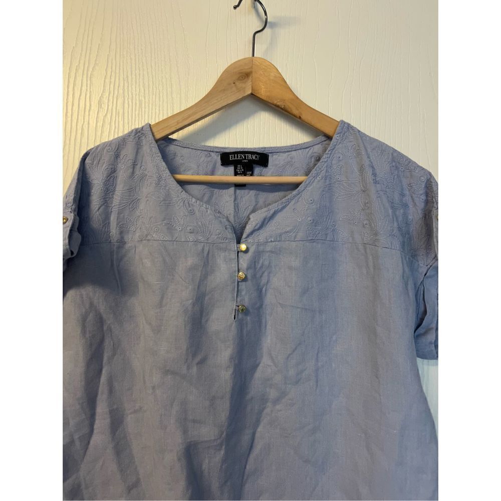 Ellen Tracy Linen Blouse - Picture 4 of 7